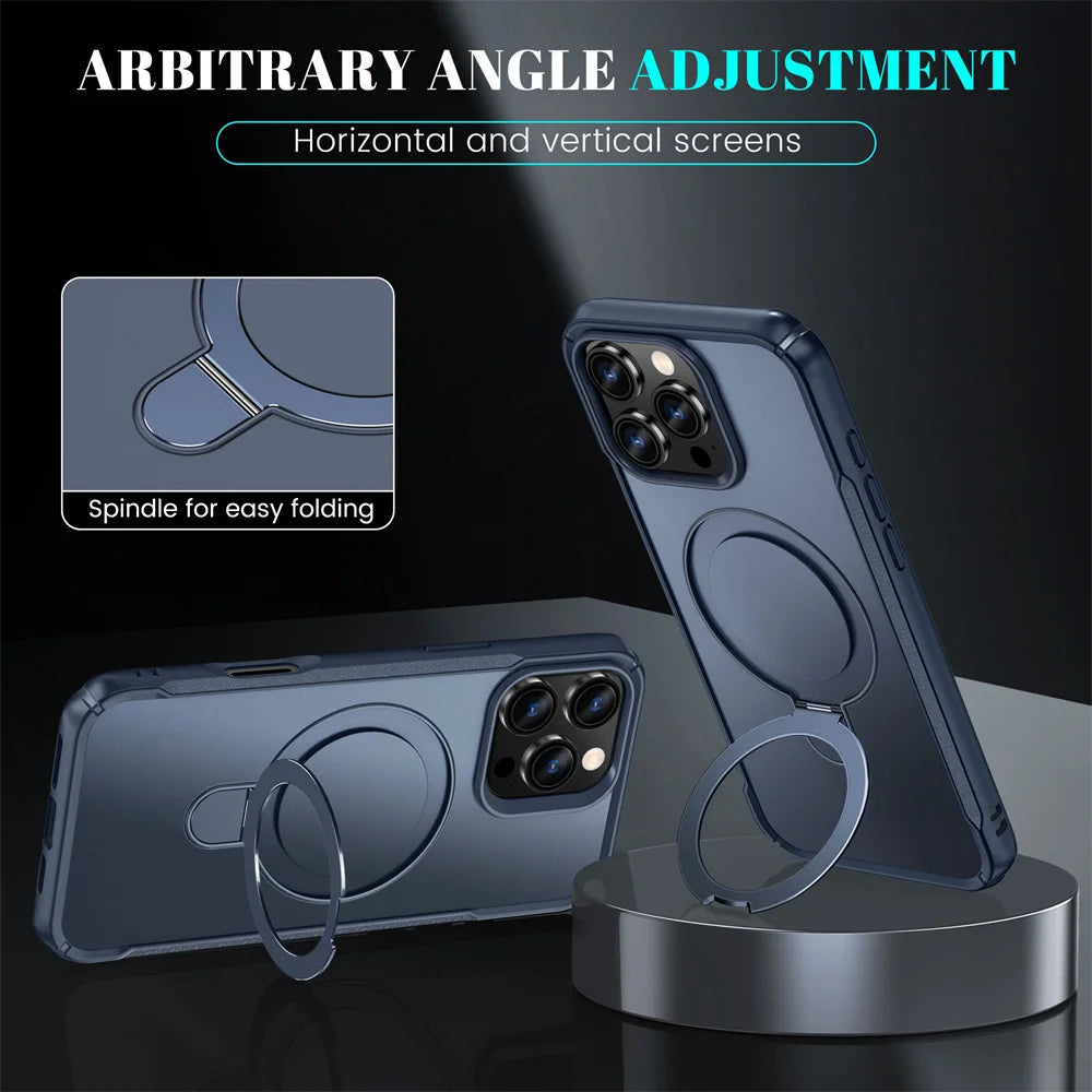 MagSafe Foldable Magnetic Stand Case for iPhone 11–17 Pro Max
