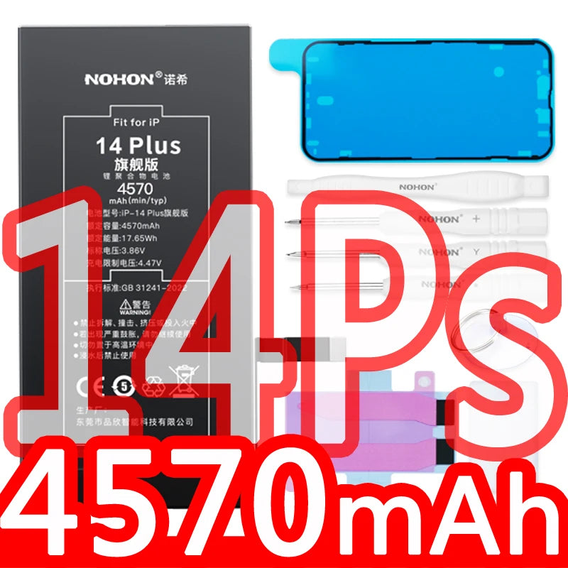 NOHON High Capacity Phone Battery for iPhone 15 Pro MAX 14 13 12 Pro 11 X XR XS 12Mini 13Pro SE SE2 SE3 Lithium Polymer Battery