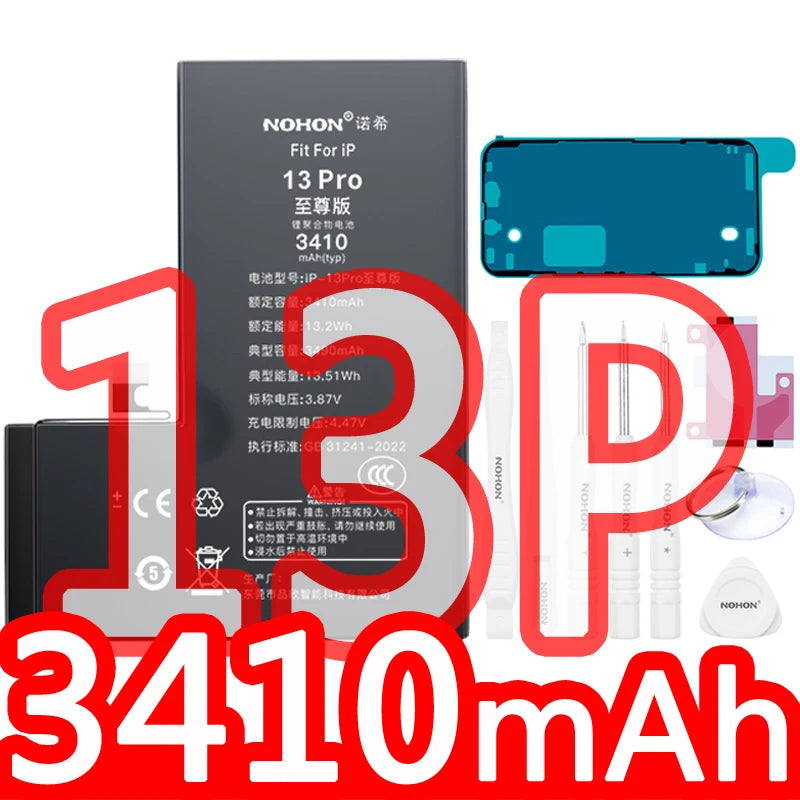 NOHON High Capacity Phone Battery for iPhone 15 Pro MAX 14 13 12 Pro 11 X XR XS 12Mini 13Pro SE SE2 SE3 Lithium Polymer Battery
