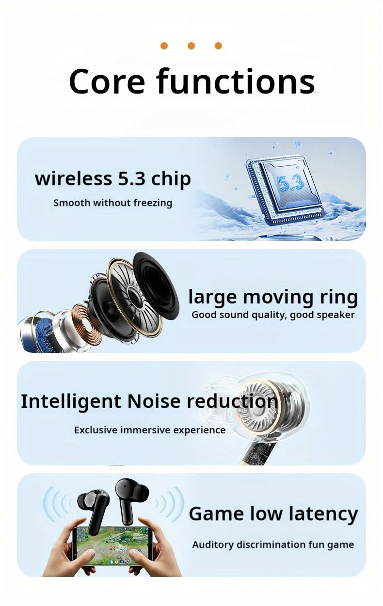 Wireless Bluetooth Sports Headphones with Noise Cancellation & LED Lights