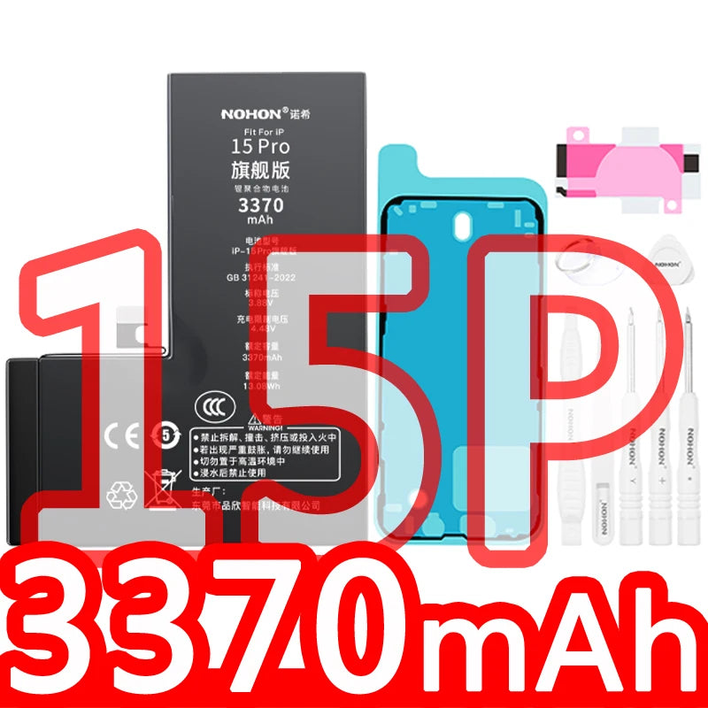 NOHON High Capacity Phone Battery for iPhone 15 Pro MAX 14 13 12 Pro 11 X XR XS 12Mini 13Pro SE SE2 SE3 Lithium Polymer Battery