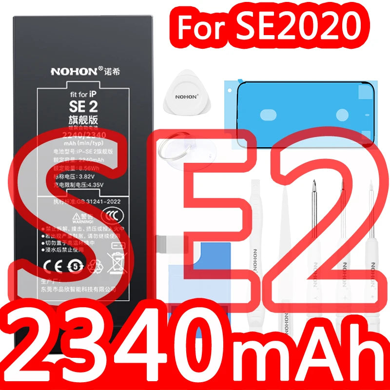 NOHON High Capacity Phone Battery for iPhone 15 Pro MAX 14 13 12 Pro 11 X XR XS 12Mini 13Pro SE SE2 SE3 Lithium Polymer Battery