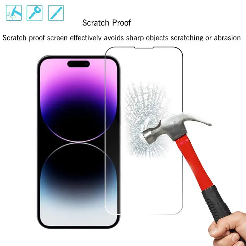 Tempered Glass Screen Protector for iPhone 11–17 Pro Max