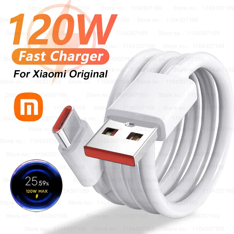 120W Turbo Fast Charging USB-C Cable for Xiaomi & Redmi