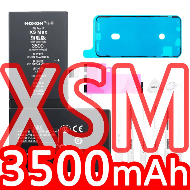 NOHON High Capacity Phone Battery for iPhone 15 Pro MAX 14 13 12 Pro 11 X XR XS 12Mini 13Pro SE SE2 SE3 Lithium Polymer Battery