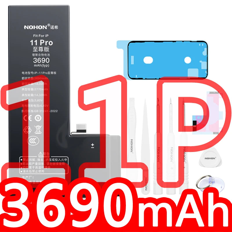 NOHON High Capacity Phone Battery for iPhone 15 Pro MAX 14 13 12 Pro 11 X XR XS 12Mini 13Pro SE SE2 SE3 Lithium Polymer Battery