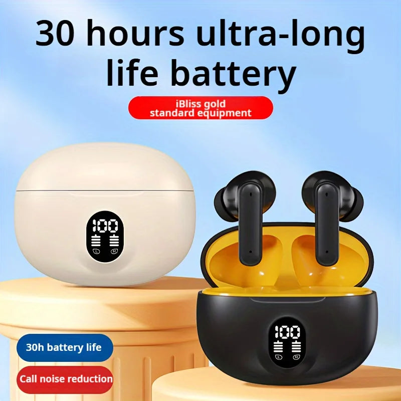 Wireless Bluetooth Sports Headphones with Noise Cancellation & LED Lights
