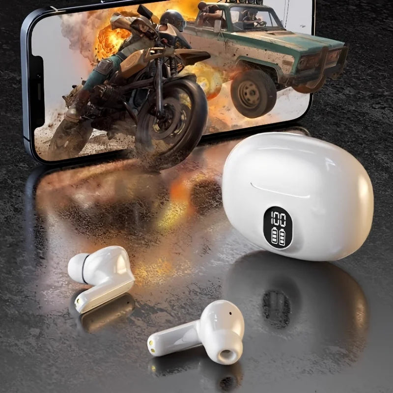 Wireless Bluetooth Sports Headphones with Noise Cancellation & LED Lights