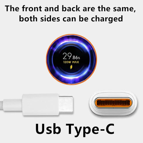 120W Turbo Fast Charging USB-C Cable for Xiaomi & Redmi