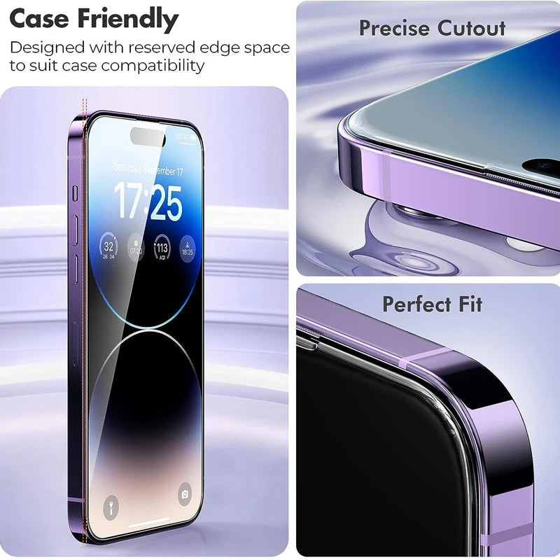 Tempered Glass Screen Protector for iPhone 11–17 Pro Max