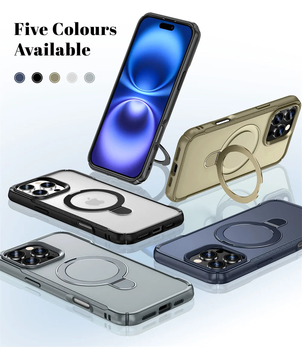MagSafe Foldable Magnetic Stand Case for iPhone 11–17 Pro Max