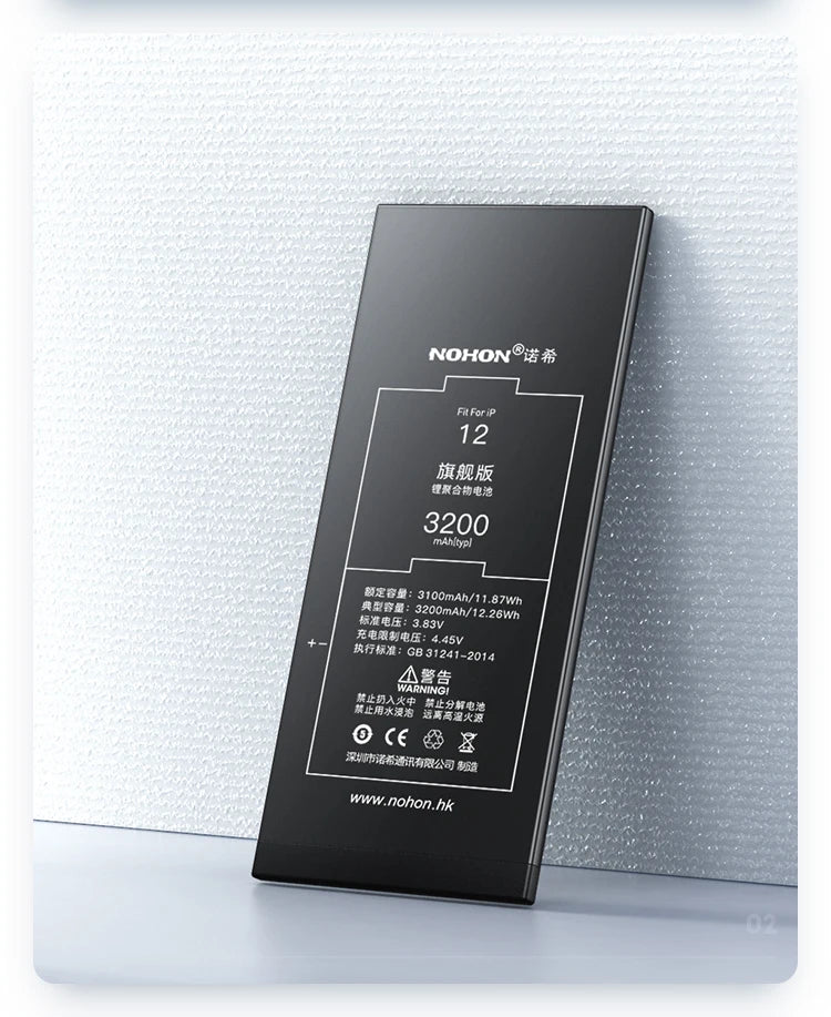 NOHON High Capacity Phone Battery for iPhone 15 Pro MAX 14 13 12 Pro 11 X XR XS 12Mini 13Pro SE SE2 SE3 Lithium Polymer Battery