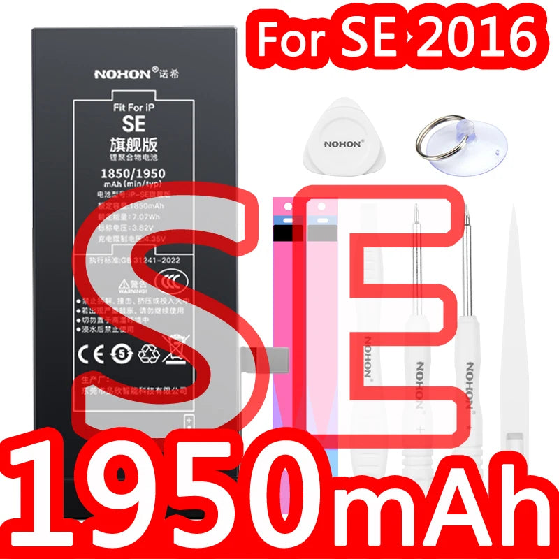 NOHON High Capacity Phone Battery for iPhone 15 Pro MAX 14 13 12 Pro 11 X XR XS 12Mini 13Pro SE SE2 SE3 Lithium Polymer Battery