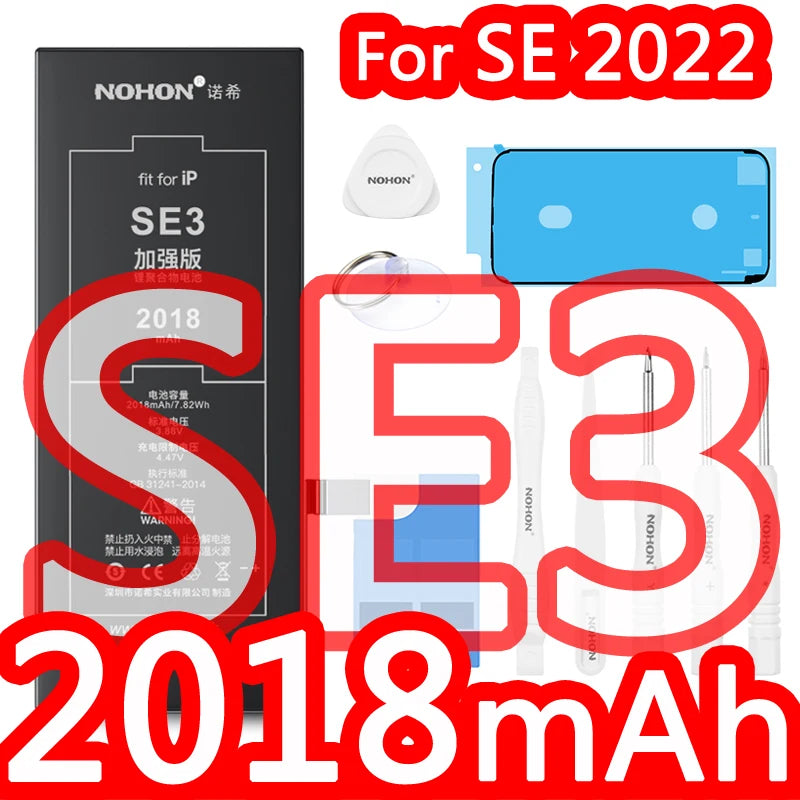 NOHON High Capacity Phone Battery for iPhone 15 Pro MAX 14 13 12 Pro 11 X XR XS 12Mini 13Pro SE SE2 SE3 Lithium Polymer Battery