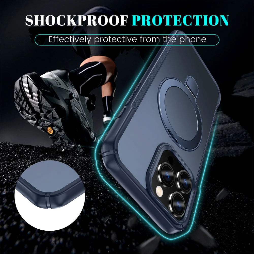 MagSafe Foldable Magnetic Stand Case for iPhone 11–17 Pro Max