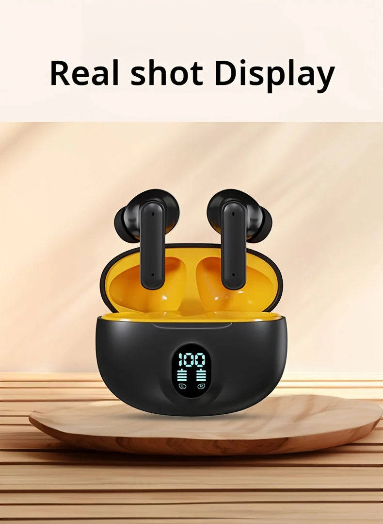 Wireless Bluetooth Sports Headphones with Noise Cancellation & LED Lights