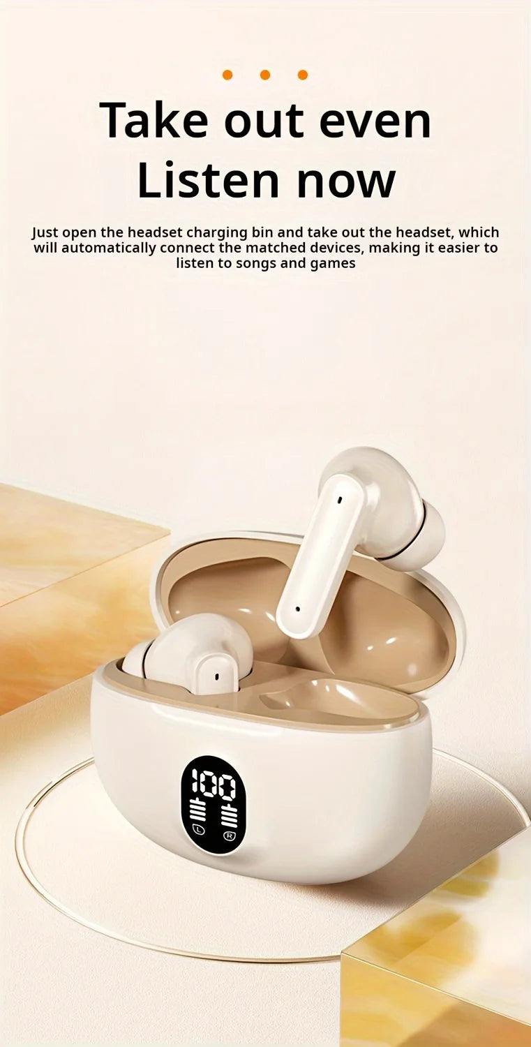 Wireless Bluetooth Sports Headphones with Noise Cancellation & LED Lights