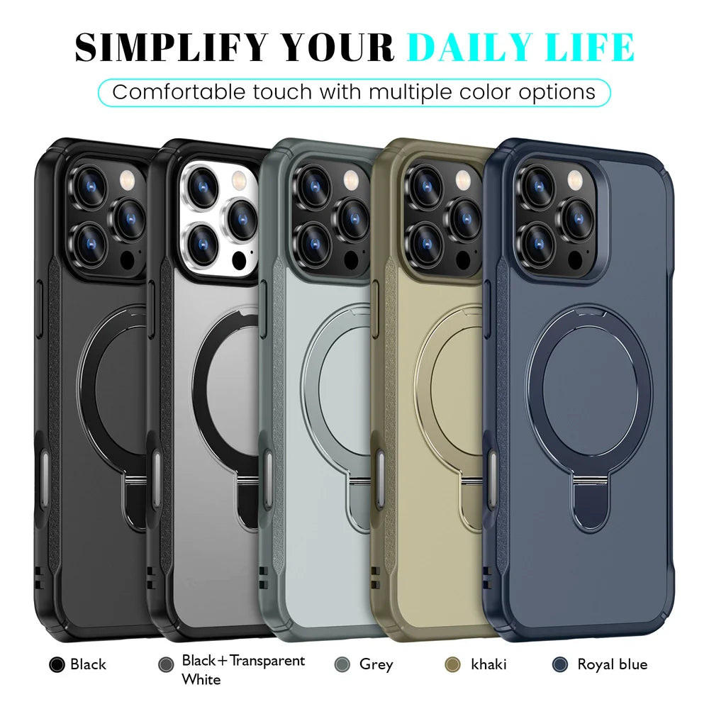 MagSafe Foldable Magnetic Stand Case for iPhone 11–17 Pro Max
