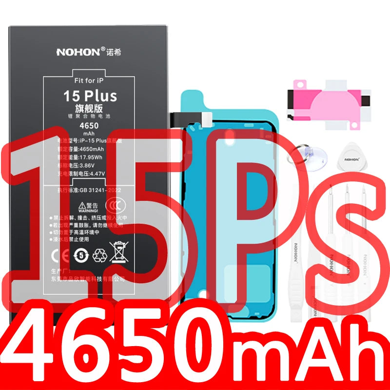 NOHON High Capacity Phone Battery for iPhone 15 Pro MAX 14 13 12 Pro 11 X XR XS 12Mini 13Pro SE SE2 SE3 Lithium Polymer Battery