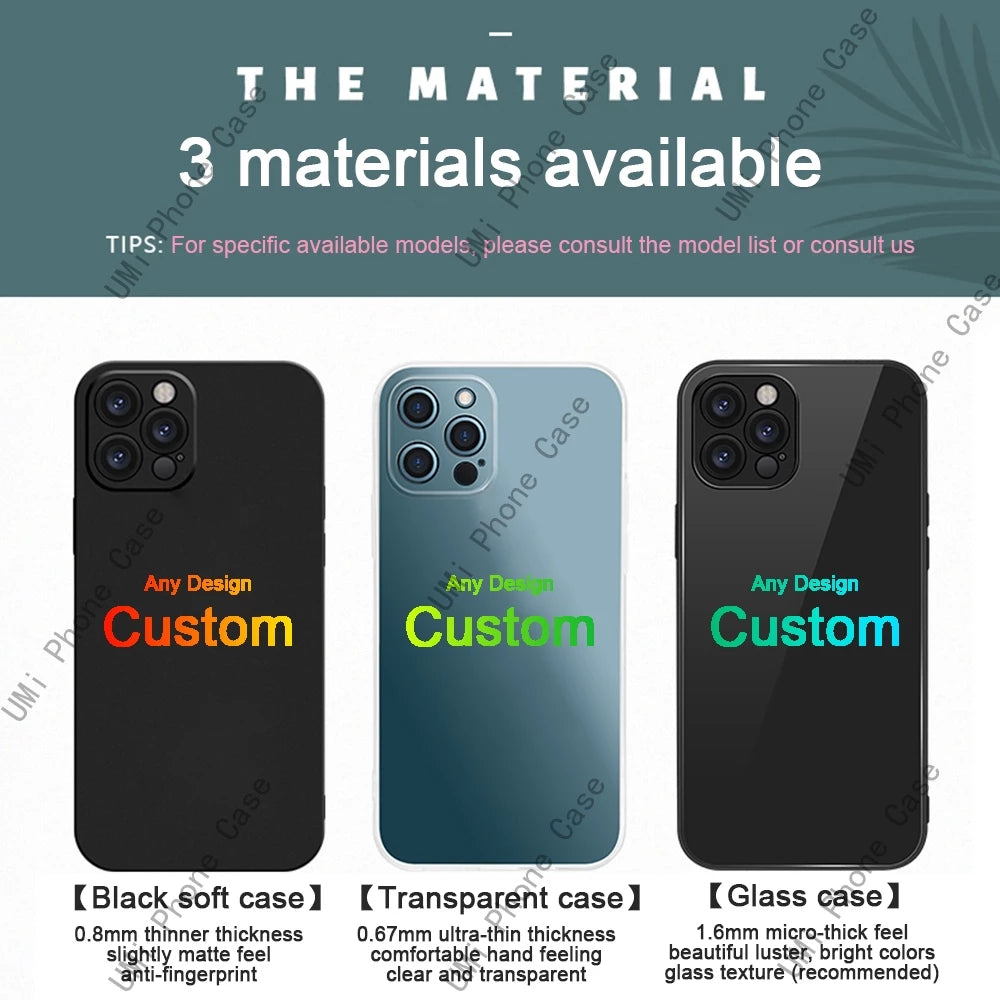 Customized PHONE CASE Personalized custom Pasadyang DIY GLASS phone protect case soft cover